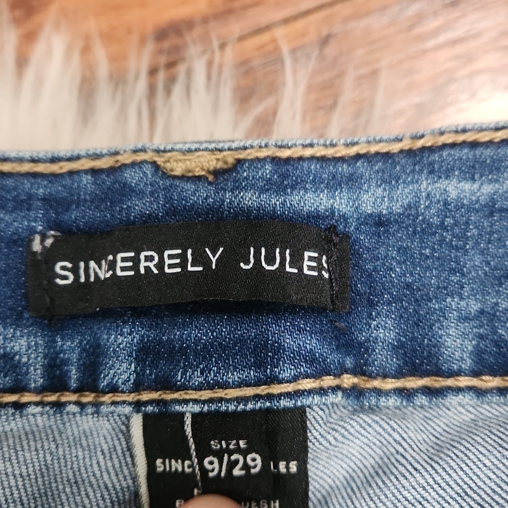 Sincerely Jules Wide Leg Distressed Womens Jeans - Picture 5 of 6